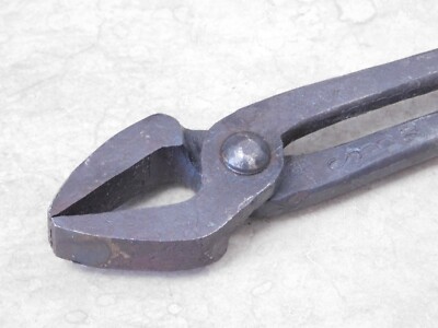 Vintage Blacksmith Foundry Metal Working #19 FLAT BIT JAW BAR GRAB TONGS SI