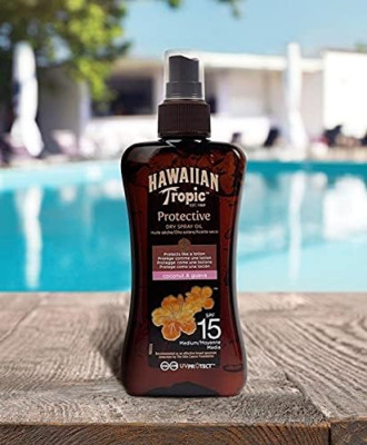 Hawaiian Tropic Protective Dry Spray Oil SPF 15 200ml B01