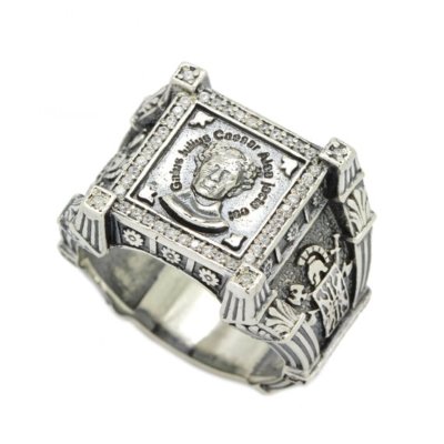 Gaius Julius Caesar Alea Iacta Est, Roman Emperor Ring, Man Silver Ring Signet