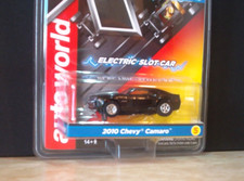 Auto World HO scale Slot Car 2010 Chevy Camaro Coupe Black with Chrome Wheels