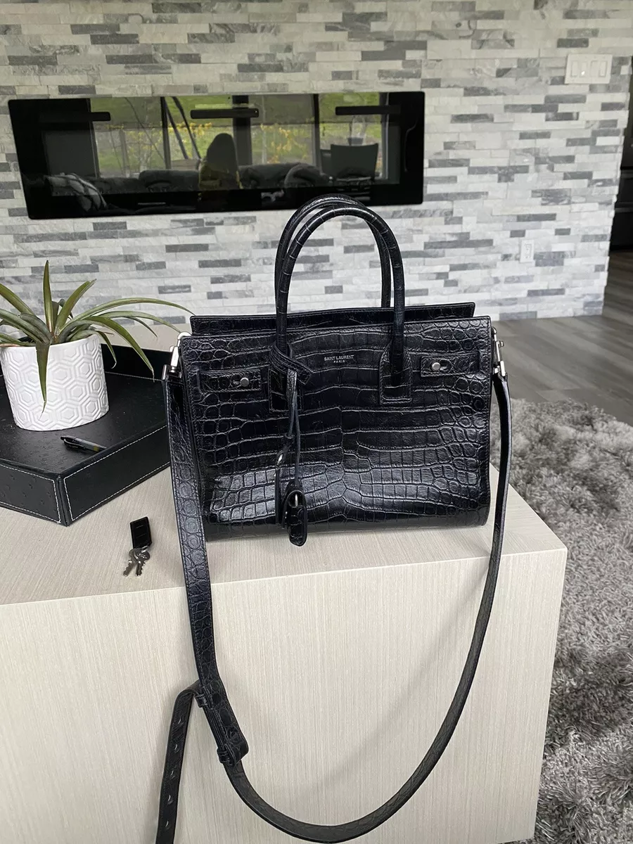 ysl sac de jour crocodile