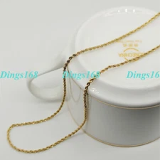Solid 18K Yellow Gold Filled Hypo-allergenic 24" 1.7mm Thin Rope Chain Necklace