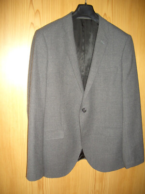 s.Oliver Sakko Herren Business Jacket Gr. 50 Schurwolle gefüttert grau-mel. getr