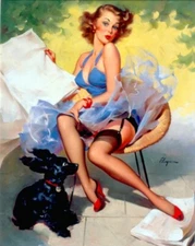 Gil Elvgren Pin Up Reading the News 11x14 Reproduction Giclee Print #57