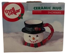 VINTAGE “THE CELLAR” SNOWMAN MUG MACY'S IN ORIGINAL BOX
