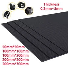 Carbon Fiber Plate 3K Rigid Matte Plain Sheet Thick 0.2mm-5mm Side 50mm-300mm