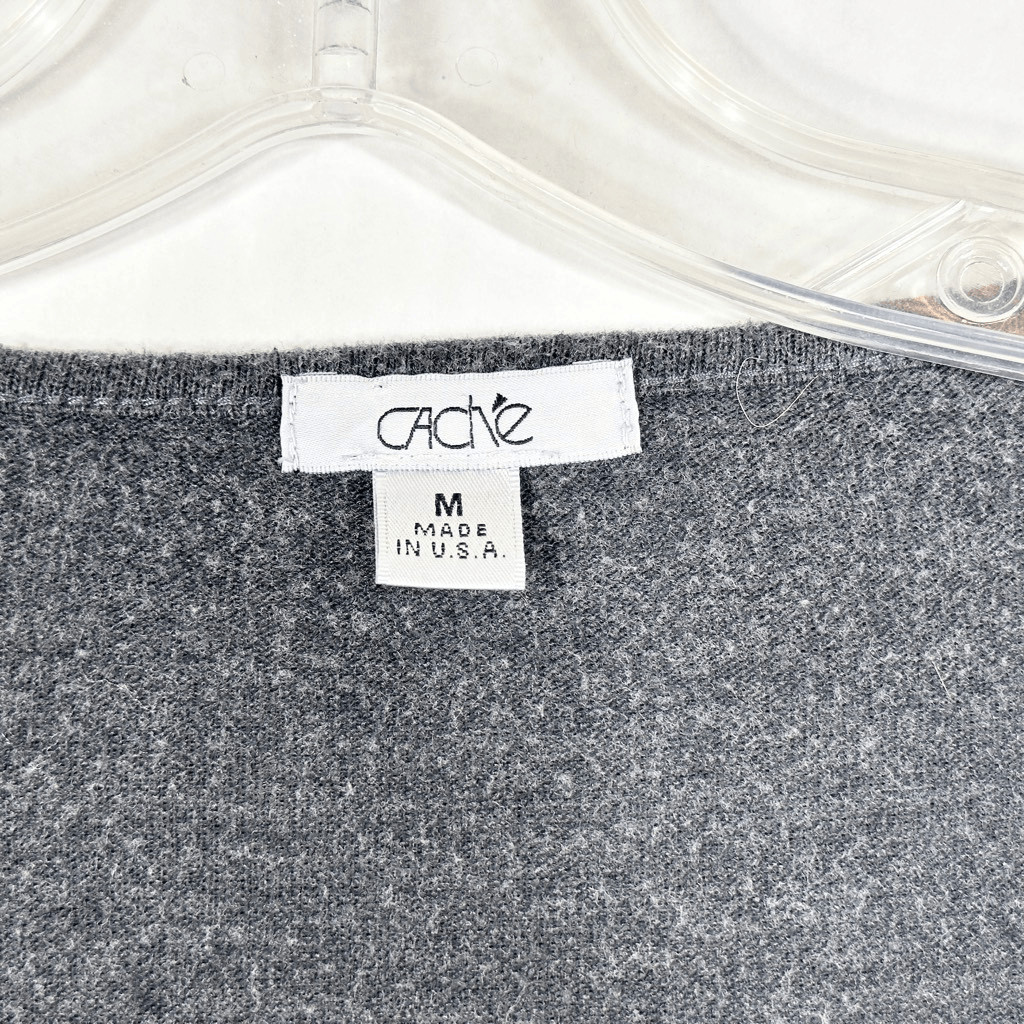 Cache Medium Top Gray Studded Knit Rhinestones Sc… - image 7