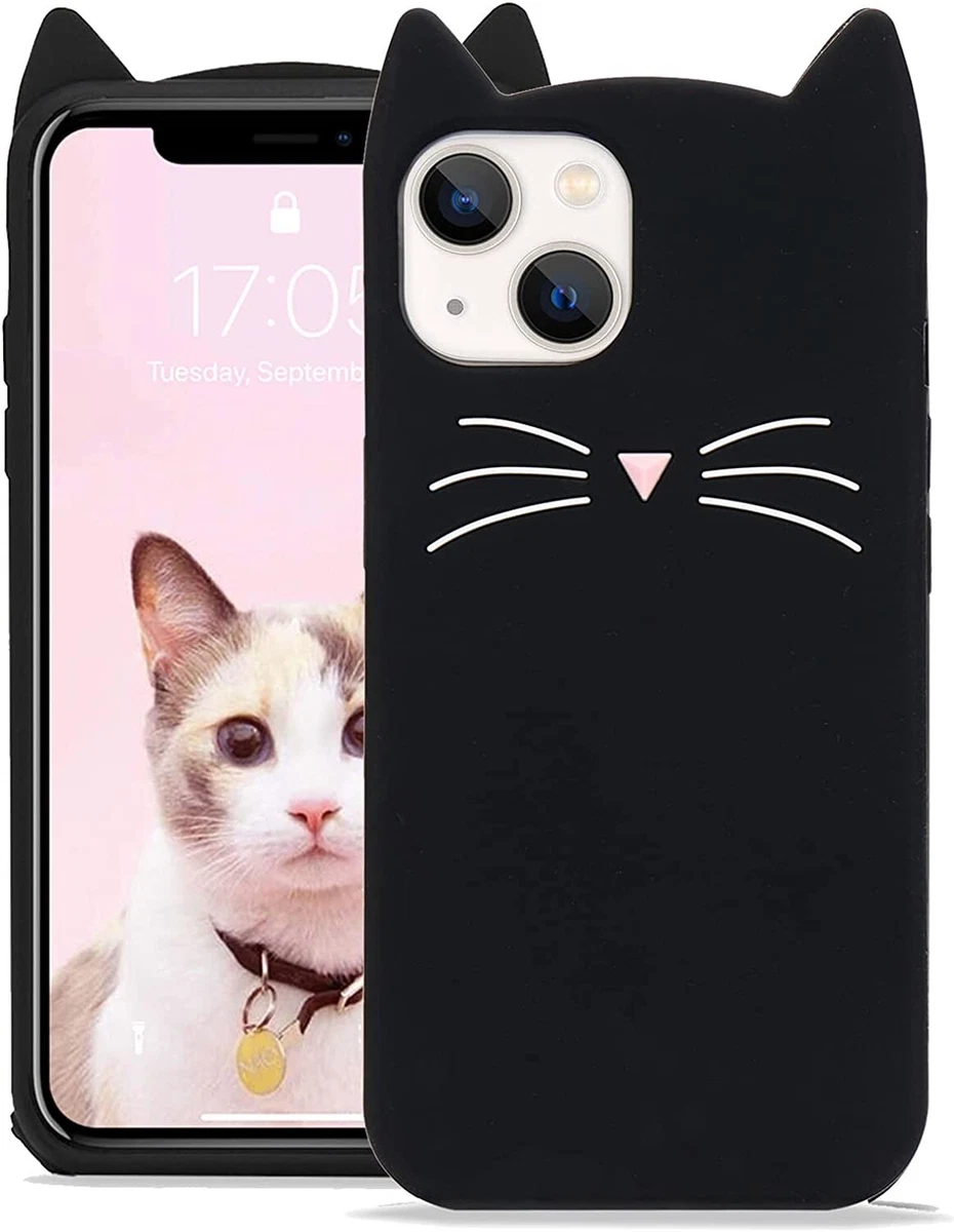 Ailisi Cover per iPhone 13 Pro Max, Red Flip Cover Cartoon Cute Cat Custodia Protettiva Caso Libro in Pelle PU con Portafoglio, Funzione Supporto, Chiusura Magnetica - Gatto, Rosso Scuro