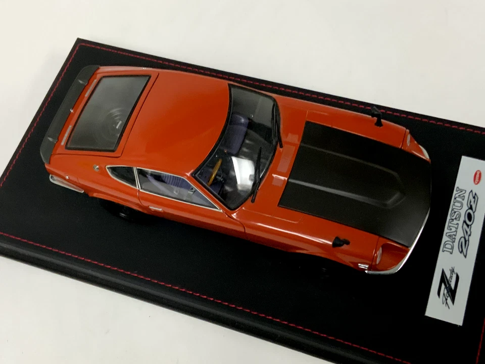 1/18 Kyosho Nissan 240 Z Fairlady Z432-R en base de cuero naranja AB230 Foto 2 de 4