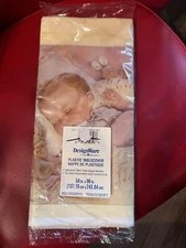 Vintage Designware Lullaby Goodnight Baby Shower Plastic Tablecloth 54X96