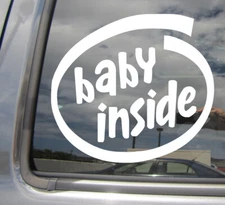 Baby Inside - Infant Newborn Toddler - Car Auto Window Vinyl Decal Sticker 10118