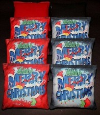 Custom Merry Christmas Red and Green 8 ACA Regulation Handmade Cornhole bags B55