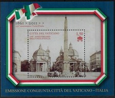 2011 Vaticano Foglietti BENEDETTO XVI 150° unità d'Italia MNH