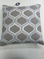 JOHN ROBSHAW Padosa Decor Pillow 20x20 Gray/Indigo New W/defects