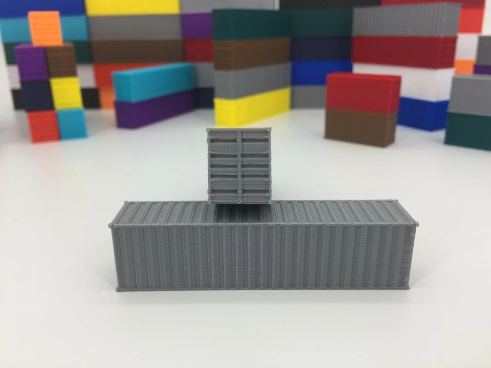 NEW (2) 40' Shipping Containers - Z Scale 1:220 - GRAY - ALL COLORS AVAILABLE! - Image 4 of 4