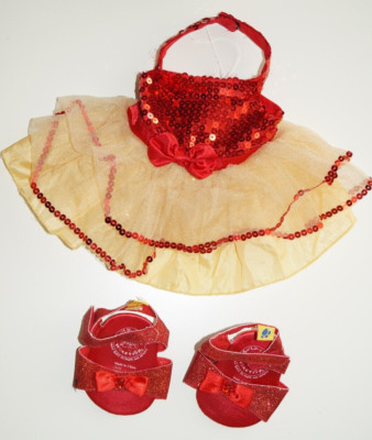 Build a Bear Holiday Party Christmas Dress Kleid High Heels Set Teddybekleidung