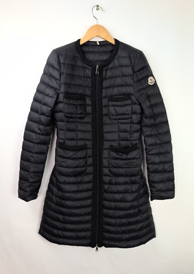 MONCLER Women's Sz 0 XS Black Chartreuese Zip Parka Jacket