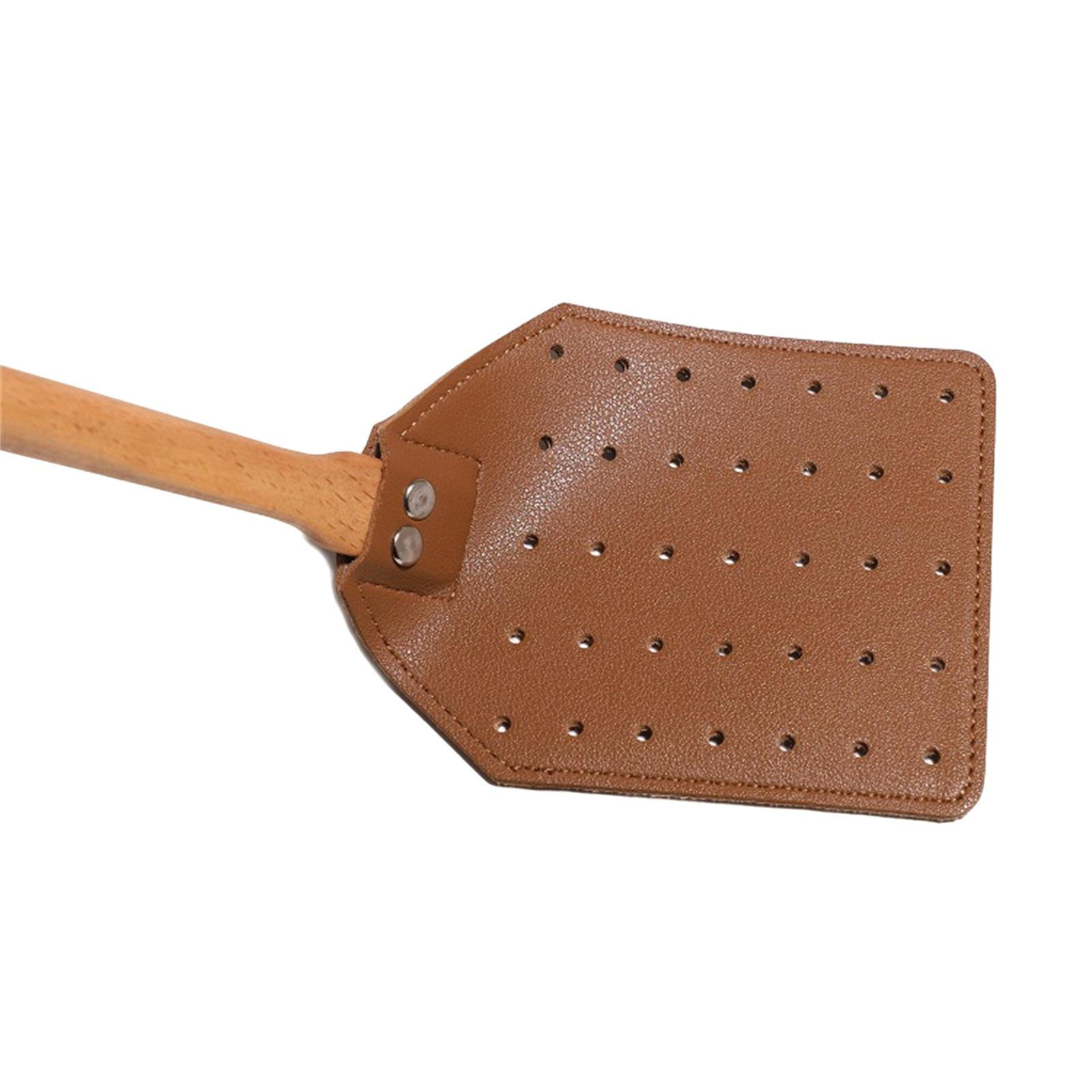 PU Leather Fly Swatter Long Handle Authentic Made Heavy Duty Fly