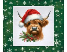 Christmas Highland Cow theme Dish Towel, 12x12, FREE ship, hand towels, choice