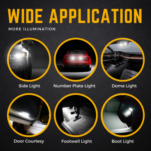 AMPOULES LED VOITURE T10 501 SANS ERREUR CANBUS 5 SMD XENON BLANC W5W AMPOULE LATÉRALE - Photo 51 sur 83