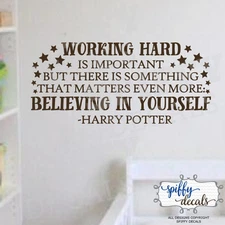 Harry Potter Working Hard Vinyl Wall Decal Decor Quote Believing In Yourself