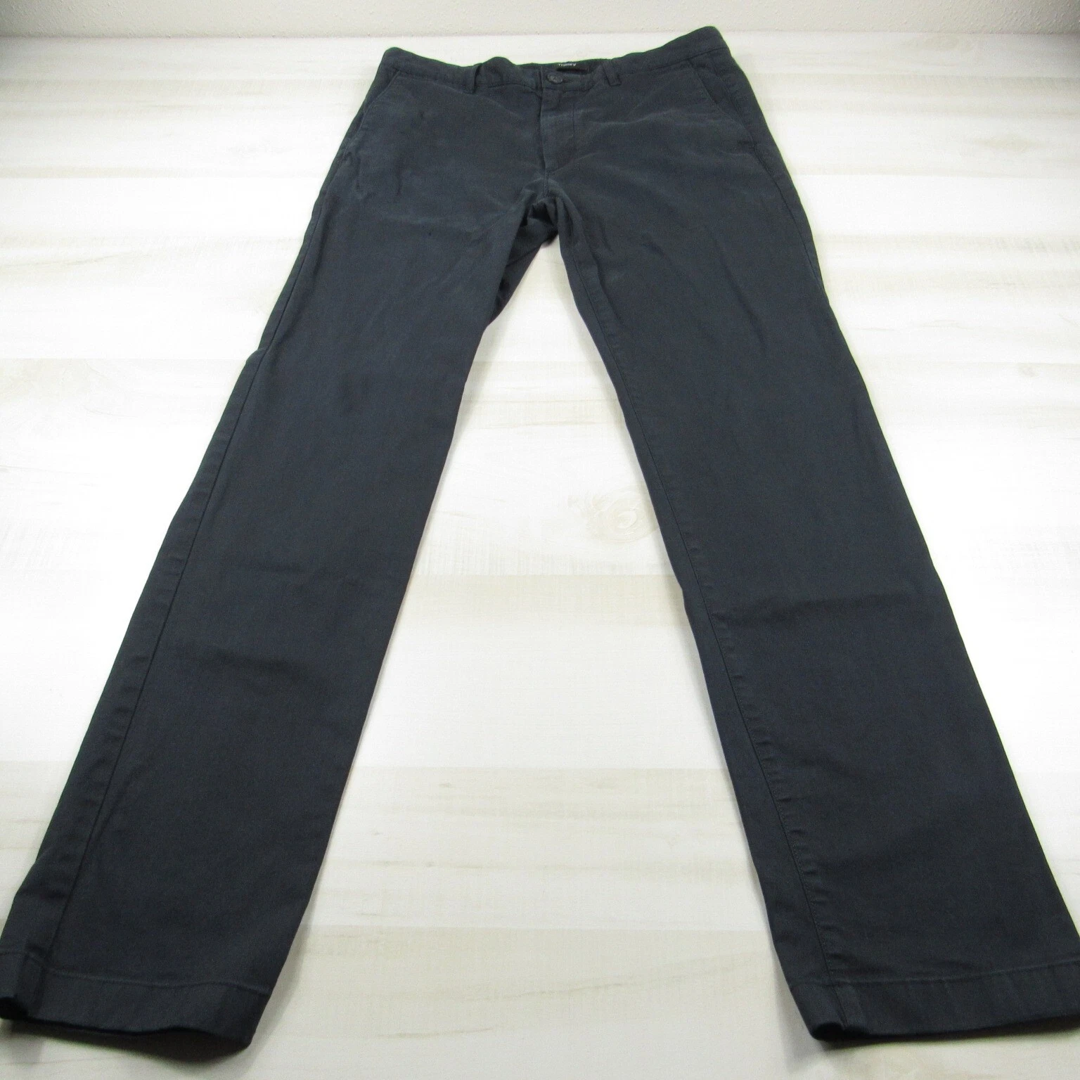 Theory Pants Mens 32x31 Black Chino Straight Casual Cotton Blend Outdoor *Flaw