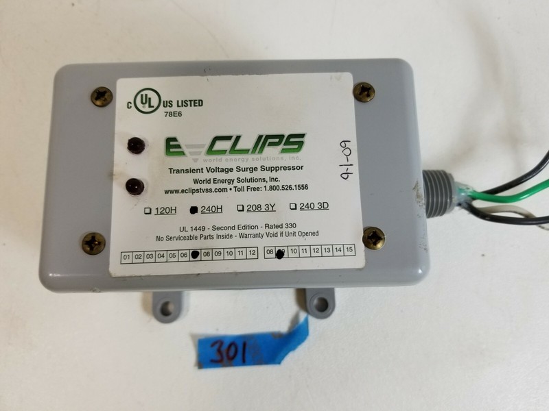 E Clips Transient Voltage Surge Suppressor Protector World Energy 240H In Line