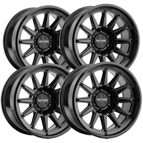 (Set of 4) Method Race Wheels MR323 20x9 8x180 +12mm Gloss Black Wheels ...