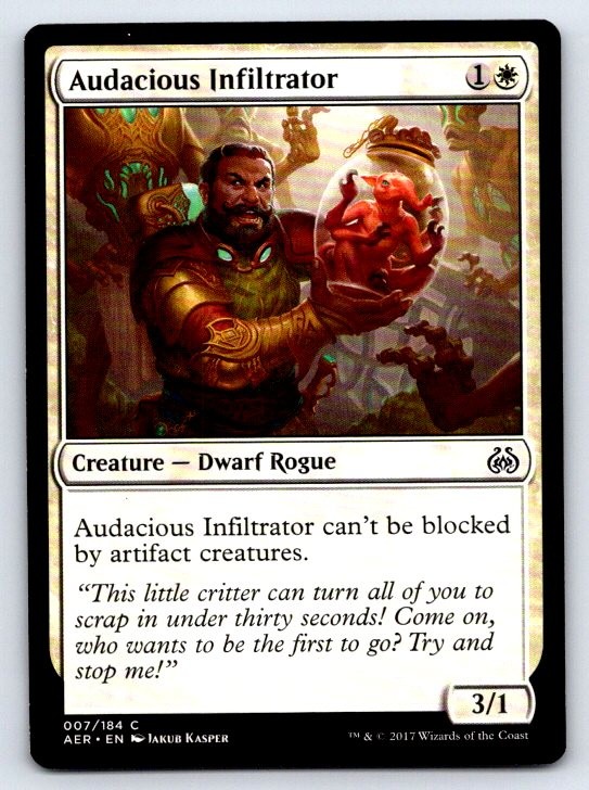 Audacious Infiltrator 7 Common Aether Revolt Magic: The Gathering Lightly Played