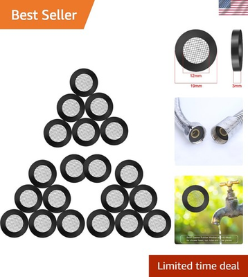 #ad 20 Pack Shower Head Seal Washers 40 Mesh Stainless Steel for Clog Reduction $10.19