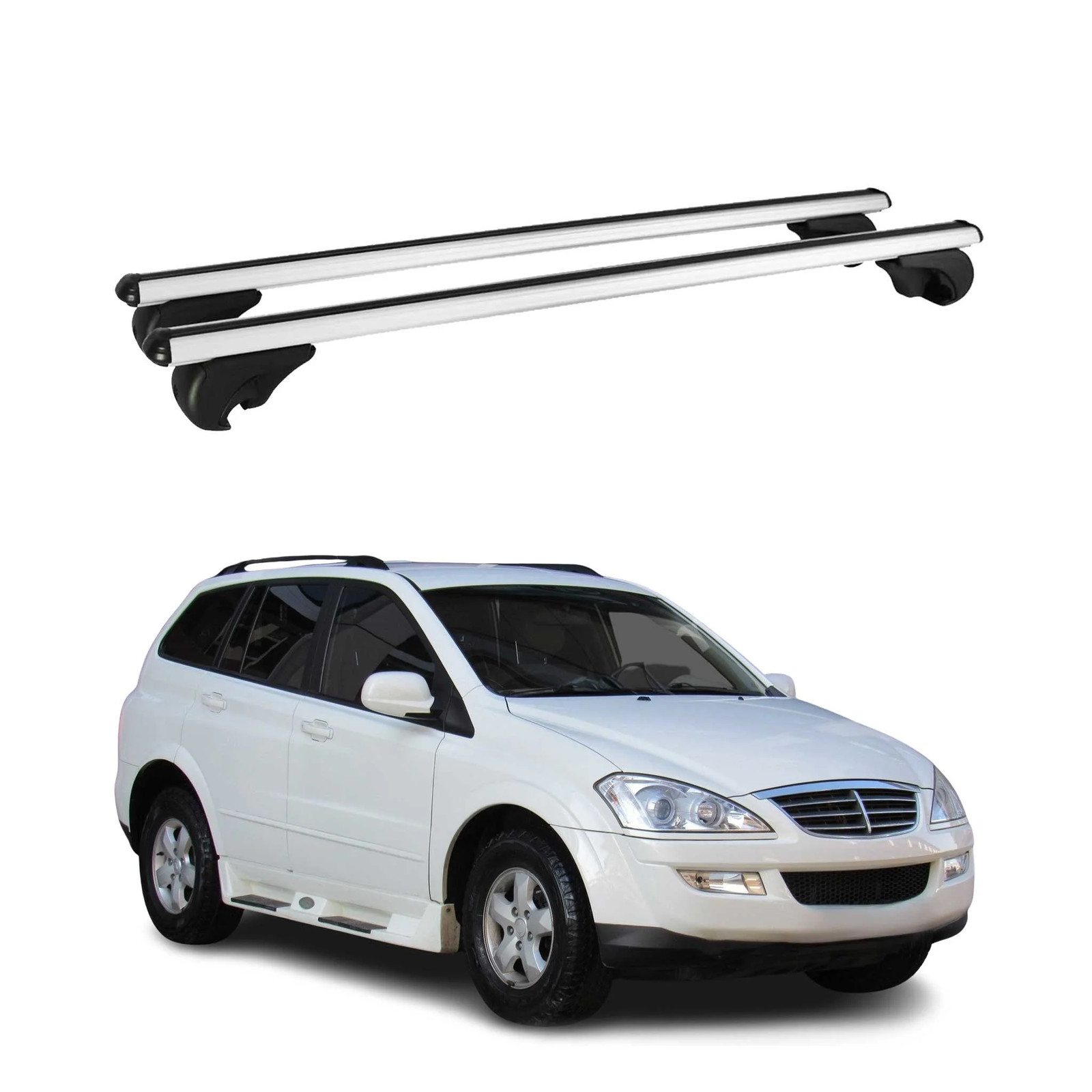 Barres de toit alu Ssangyong Kyron idéales pour transporter vos vélos et skis