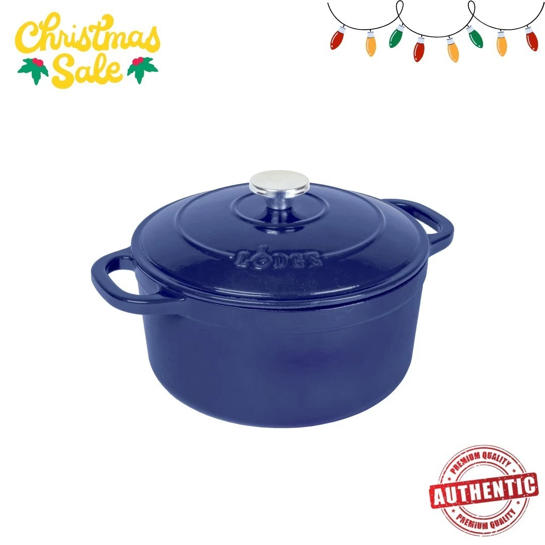 Lodge Cast Iron 5.5qt Indigo Enameled Dutch Oven
