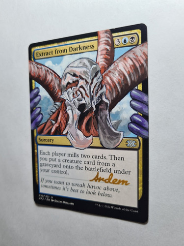 EXTRACT FROM DARKNESS ULAMOG MAGIC THE GATHERING ALTERED ART HAND PAINT DEMIAN - Picture 3 of 12
