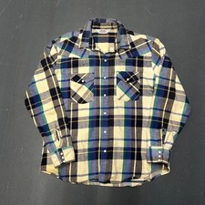 Vintage Five brothers Dakota earth tone plaid pearl snap heavy weight flannel
