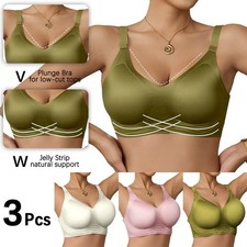3Pcs Plunge Wireless Bra Jelly Support Remova...
