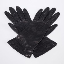 Vintage Christian Dior Buttery Soft Black Leather Gloves Made in France Size 6.5