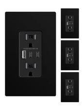 MOES USB Outlet, 3 USB Ports Receptacles(30W 6Amp), 2 Type C & 1 USB A Port, 15 