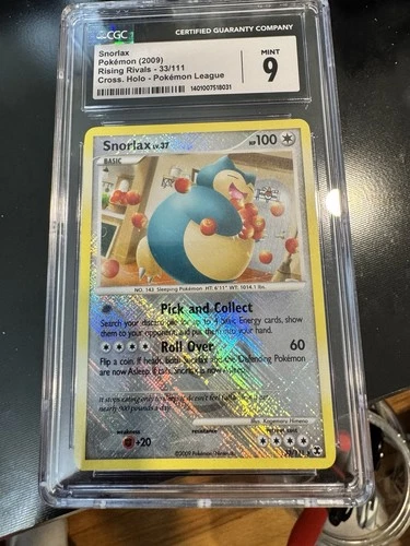 CGC 9 MINT Snorlax 2009 Rising Rivals 33/111 Crosshatch Holo Pokemon Card