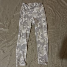 Gray White Camouflage Ankle Knit Leggings Regular Size Women