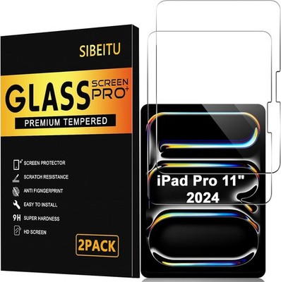 2 Pack Screen Protector for iPad Pro 11 Inch 9H Tempered Glass, Scratch Resistan