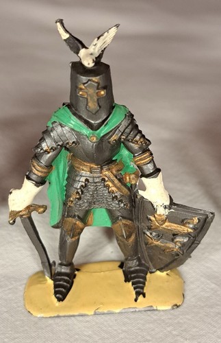 4 Figurines JEM Chevaliers de Faction épée bouclier casque fauchard écu Vintage - Picture 3 of 12
