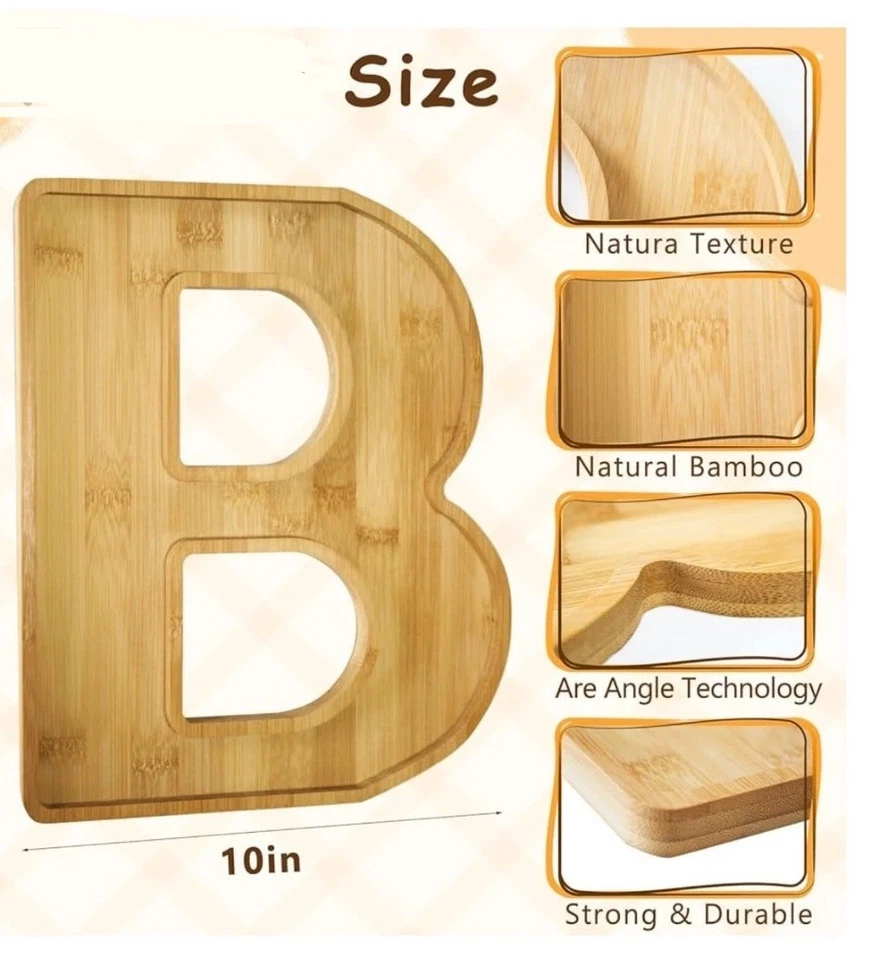 "Nuevo juego de 4 bandejas para servir letras BABY de madera de 10"" tablas de charcutería para ducha" Foto 2 de 4