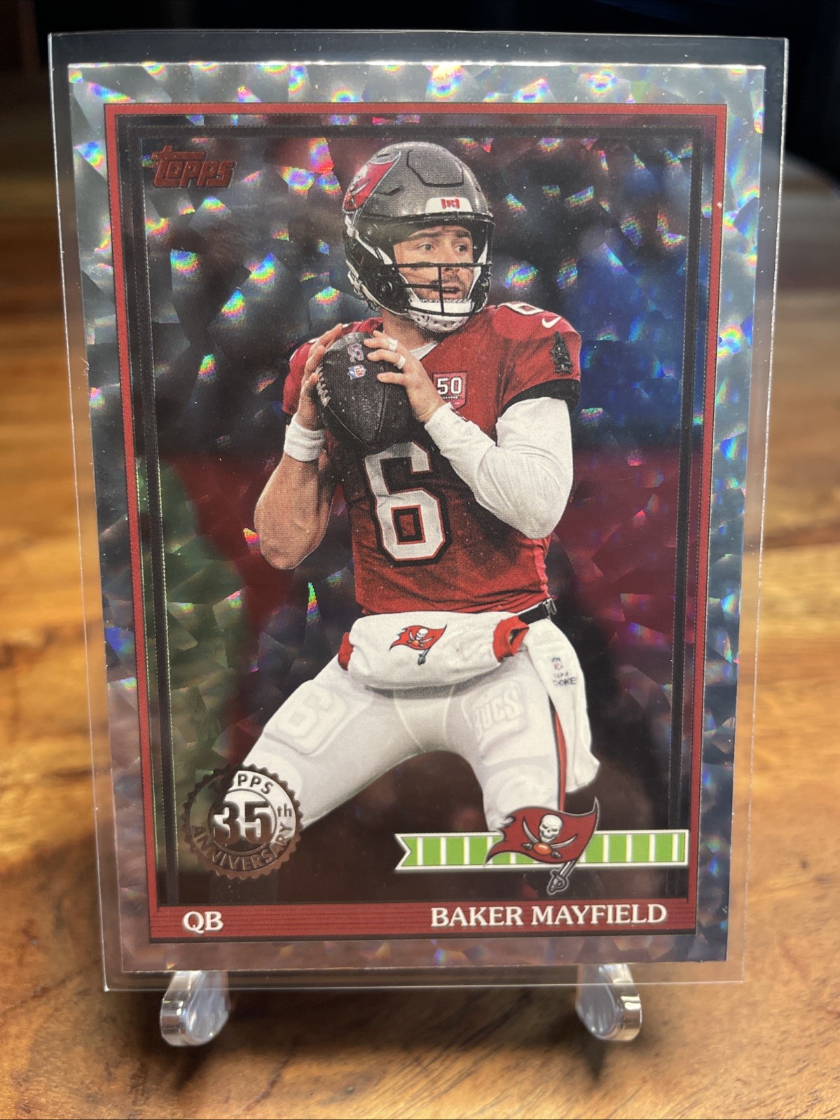2026 Topps Flagship Baker Mayfield 35th Anniversary CRACKLE FOIL #91TF-32 Bucs