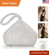 Triangular Rhinestone Clutch - Glamorous Evening Bag for Weddings Proms