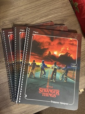3 Pack - Stranger Things Spiral Notebook College Ruled 80 Sheets Trapper Keeper
