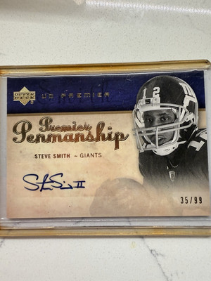 Upper Deck 2007 UD Premier Steve Smith NY Giants Premier Penmanship Auto RC /99