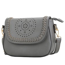 Crossbody Bags for Women Hollow Purses with Adjustable Strap Grey 