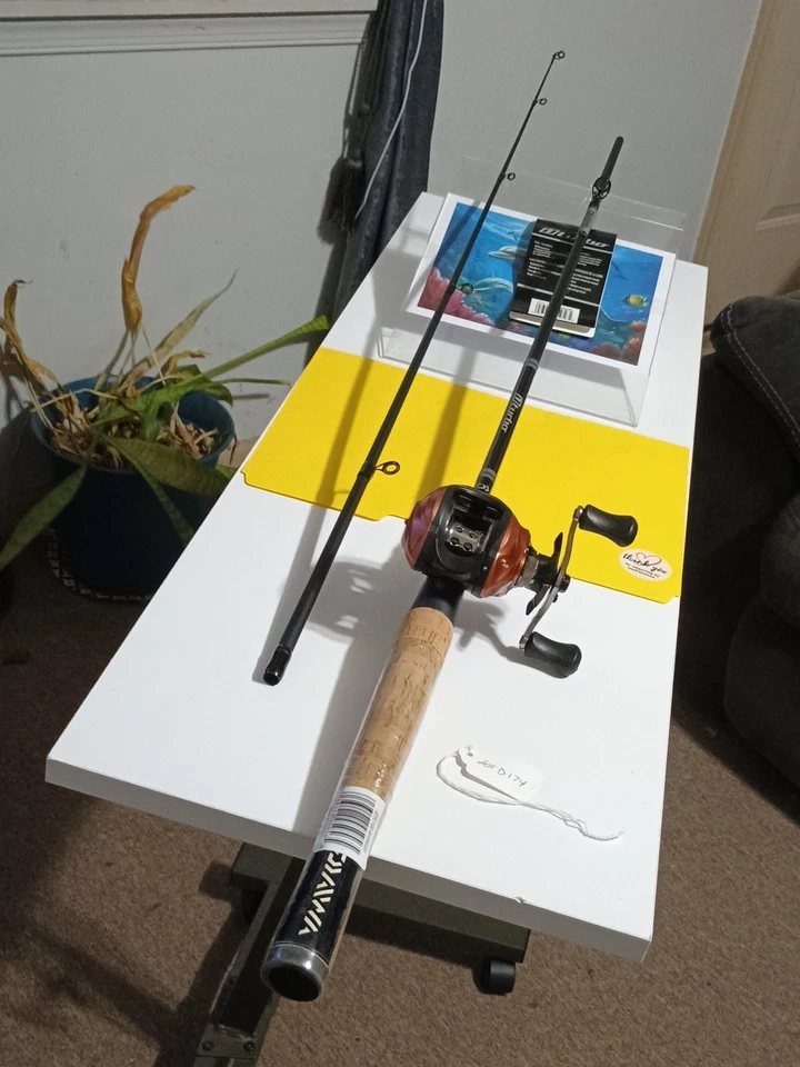 Caña de pescar baitcasting Daiwa Turbo 6' Med 8-16 lb y carrete Bass Pro Shop Foto 3 de 4