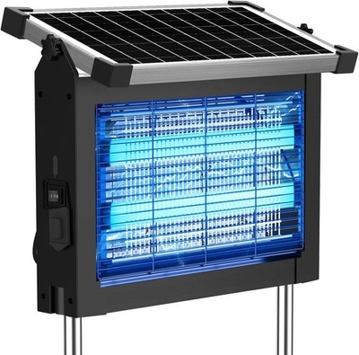 Powerful Solar Bug Zapper Outdoor with 2LED Tube, Mosquito Zapper Waterproof Po2