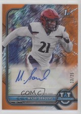 2021-22 Bowman U Orange Shimmer Refractor 13/25 Myjai Sanders #BCPA-MS Auto 1by6